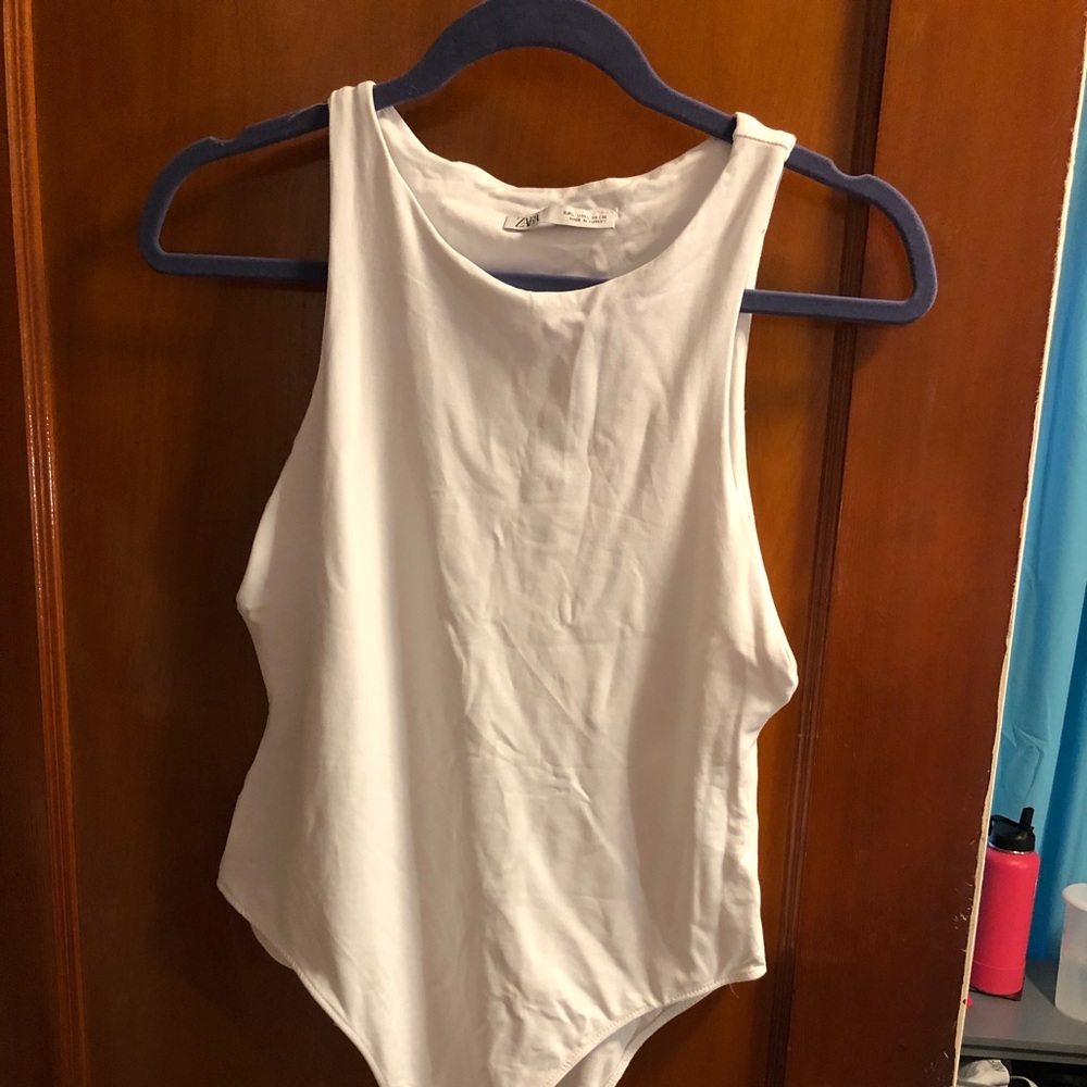 NEVER WORN - Zara white high neck body suit